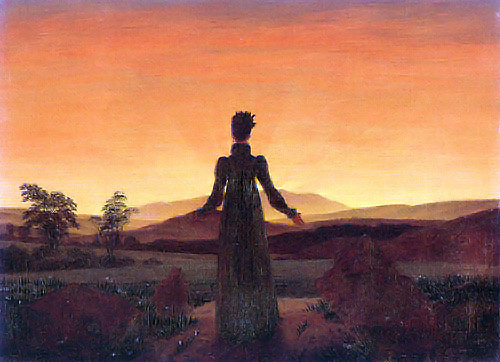 Femme au soleil couchant vers 1818
